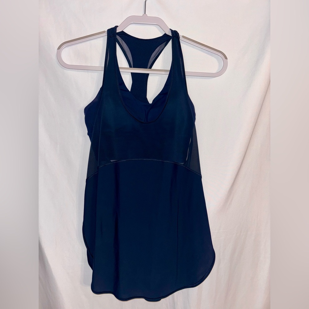 Lululemon Tank Top With Built In Sports Bra Breathable Mesh Sheer Size S